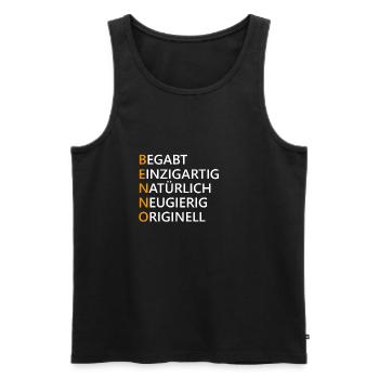 Benno Name Geschenk - Männer Premium Bio Tank Top - Schwarz - Vorne - Michal (187cm)