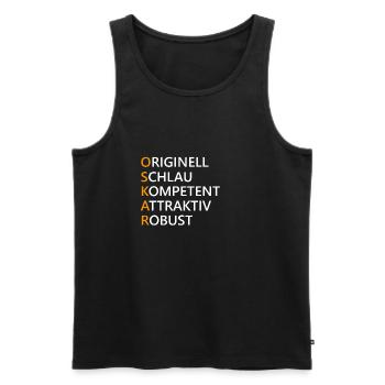Oskar Name Geschenk - Männer Premium Bio Tank Top - Schwarz - Vorne - AI Model Male 178 light (178cm)