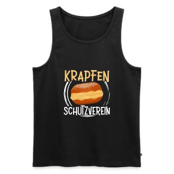Krapfen Schutzverein Faschingskrapfen - Männer Premium Bio Tank Top - Schwarz - Vorne - AI Model Male 178 light (178cm)