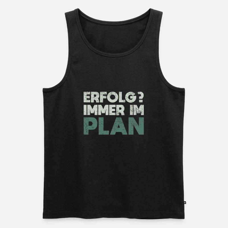 Erfolg? Immer Im Plan - Männer Premium Bio Tank Top - Schwarz