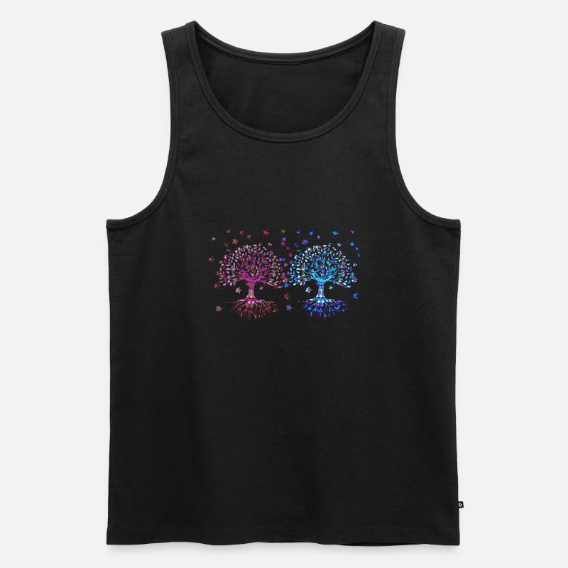 Lebensbaum, Baum des Lebens, Bäume - Männer Premium Bio Tank Top - Schwarz