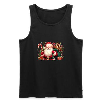 santa fun 9 - Débardeur bio Premium Homme - noir - Devant - Michal (187cm)