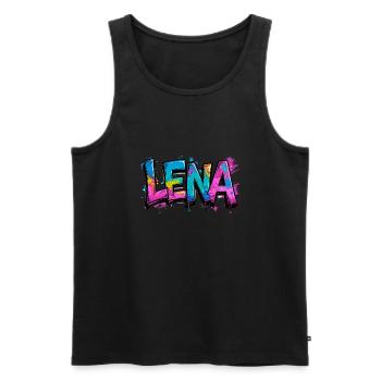 graffiti, letters, lena, illustration - Men's Premium Organic Tank Top - black - Front - Michal (187cm)