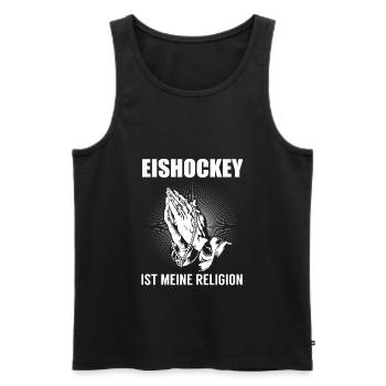 Ice hockey - my religion - Men's Premium Organic Tank Top - black - Front - Michal (187cm)