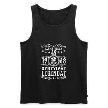 1968 - 49 vuotta - Legendat - 2017 - FI - Men's Premium Organic Tank Top - black - Front - Michal (187cm)