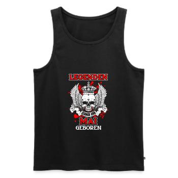May - legend - birthday - DE - Men's Premium Organic Tank Top - black - Front - Michal (187cm)