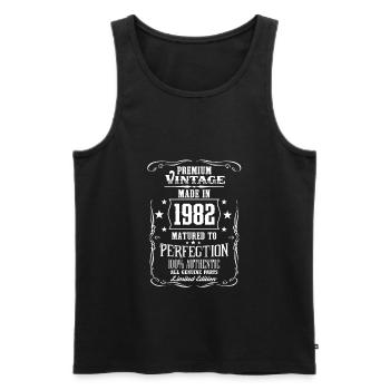 1982 - Premium Jahrgang - Limited Edition - EN - Men's Premium Organic Tank Top - black - Front - AI Model Male 178 light (178cm)