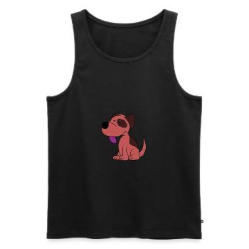 Doux chien chien amour chien cadeau Wau Amour animal - Débardeur bio Premium Homme - noir - Devant - AI Model Male 178 light (178cm)