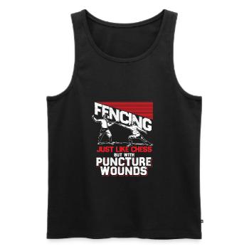Fechten Schach Duell Kampf Geschenk Säbel Taktik - Männer Premium Bio Tank Top - Schwarz - Vorne - Michal (187cm)