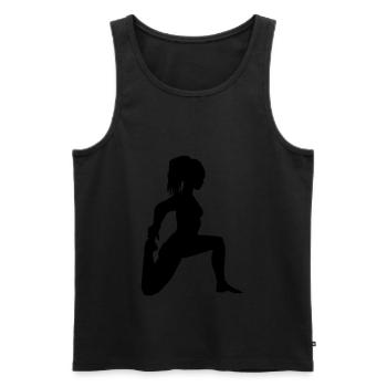 fitness frau silhouette - Männer Premium Bio Tank Top - Schwarz - Vorne - AI Model Male 178 light (178cm)