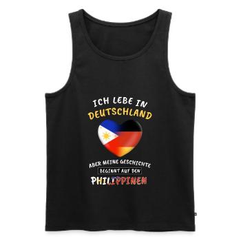 Ich lebe in Deutschland / Philippinen Filipino Fun - Männer Premium Bio Tank Top - Schwarz - Vorne - AI Model Male 178 light (178cm)
