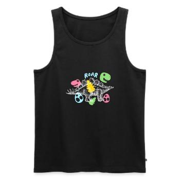 Dinosaurier Stegosaurus prähistorisch Urzeit - Männer Premium Bio Tank Top - Schwarz - Vorne - AI Model Male 178 light (178cm)