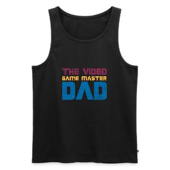 The Video Game Master Dad - Men's Premium Organic Tank Top - black - Front - Michal (187cm)