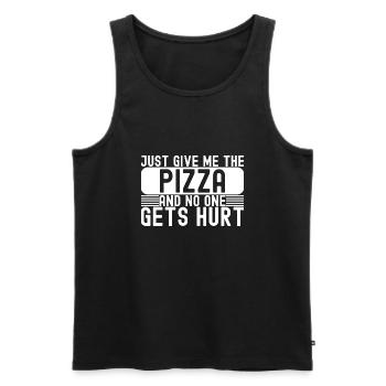 Pizza Lover Just Give Me The Pizza - Männer Premium Bio Tank Top - Schwarz - Vorne - Michal (187cm)