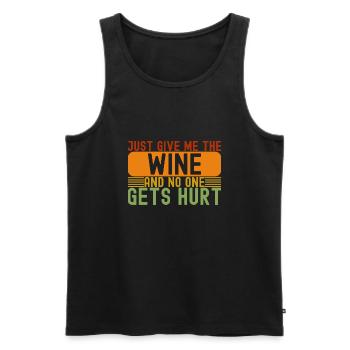 Funny Drinking Just Give Me The Wine - Men's Premium Organic Tank Top - black - Front - AI Model Male 178 light (178cm)