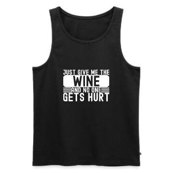 Funny Drinking Just Give Me The Wine - Men's Premium Organic Tank Top - black - Front - AI Model Male 178 light (178cm)