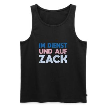 Im Dienst Und Auf Zack - Männer Premium Bio Tank Top - Schwarz - Vorne - AI Model Male 178 light (178cm)