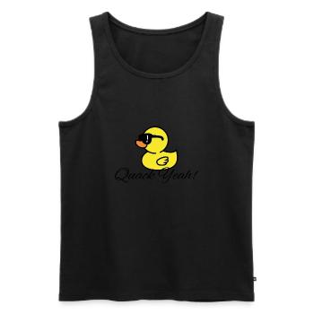 Womens Quak Yeah Funny Duck - Männer Premium Bio Tank Top - Schwarz - Vorne - Michal (187cm)
