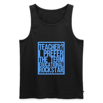 teacher? - Men's Premium Organic Tank Top - black - Front - AI Model Male 178 light (178cm)