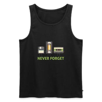 Never Forget Floppy Disk Video Tape Cassette - Men's Premium Organic Tank Top - black - Front - Michal (187cm)
