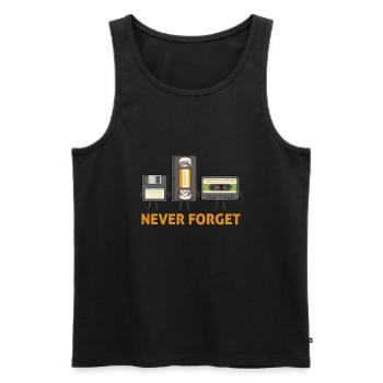 Never Forget Floppy Disk Video Tape Cassette - Men's Premium Organic Tank Top - black - Front - Michal (187cm)