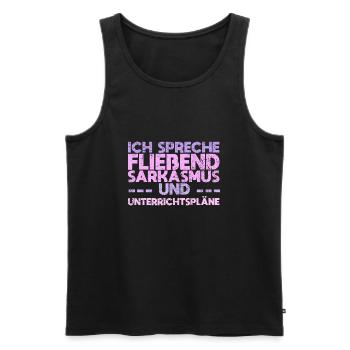 Ich Spreche Fließend Sarkasmus Und... - Männer Premium Bio Tank Top - Schwarz - Vorne - Michal (187cm)