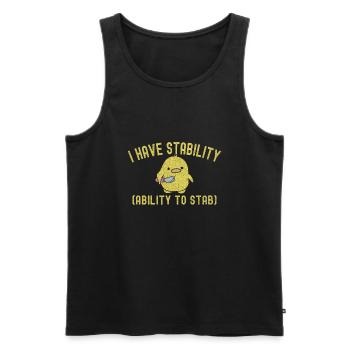 Funny I Have Stability Ability To Stab Cute Duck - Men's Premium Organic Tank Top - black - Front - AI Model Male 178 light (178cm)