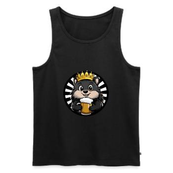 Hedgehog beer - Men's Premium Organic Tank Top - black - Front - Michal (187cm)