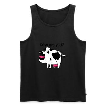 Cow êtes-vous? - Débardeur bio Premium Homme - noir - Devant - AI Model Male 178 light (178cm)