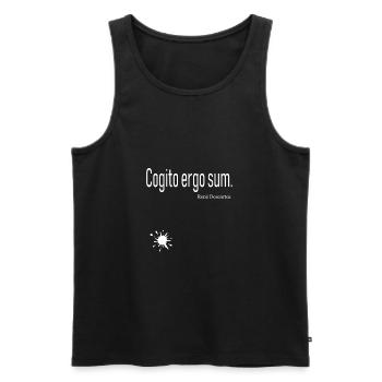 Cogito ergo sum. René Descates - Débardeur bio Premium Homme - noir - Devant - AI Model Male 178 light (178cm)