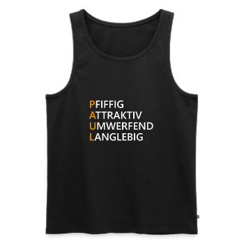Paul Name Geschenk - Männer Premium Bio Tank Top - Schwarz - Vorne - Michal (187cm)