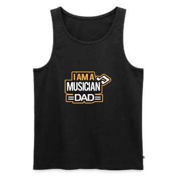 Je suis un musicien et papa - Débardeur bio Premium Homme - noir - Devant - Michal (187cm)