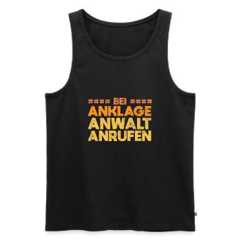 Bei Anklage, Anwalt Anrufen - Männer Premium Bio Tank Top - Schwarz - Vorne - AI Model Male 178 light (178cm)