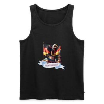Deutschland Motiv mit Flagge und Adler - Männer Premium Bio Tank Top - Schwarz - Vorne - Michal (187cm)