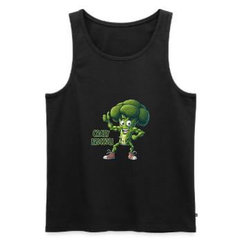 Légumes fous : Brocoli Calisthenics Pro Thumbs Up - Débardeur bio Premium Homme - noir - Devant - Michal (187cm)