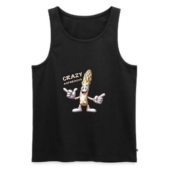 Légumes fous : Asparagus Pro lève le pouce - Débardeur bio Premium Homme - noir - Devant - AI Model Male 178 light (178cm)