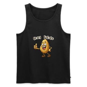 Crazy Veggies : Potato thumbs up (en anglais seulement) - Débardeur bio Premium Homme - noir - Devant - Michal (187cm)