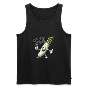 Légumes fous : Asperges Bodybuilder Pro Pouces en l’air - Débardeur bio Premium Homme - noir - Devant - Michal (187cm)