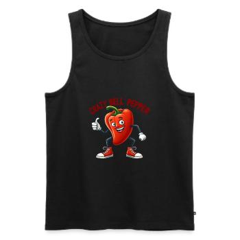 Légumes fous : Poivron avec pouces levés - Débardeur bio Premium Homme - noir - Devant - Michal (187cm)