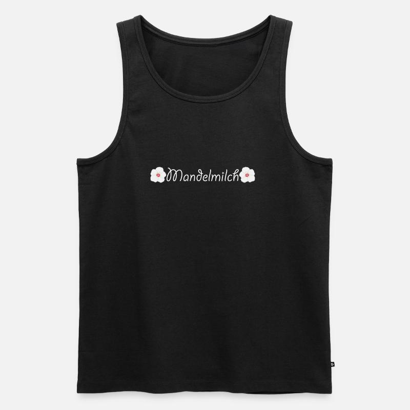 Mandelmilch - Männer Premium Bio Tank Top - Schwarz