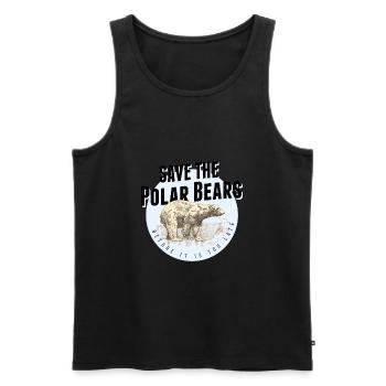 SAVE THE POLAR BEARS, STOP GLOBAL WARMING - Männer Premium Bio Tank Top - Schwarz - Vorne - AI Model Male 178 light (178cm)