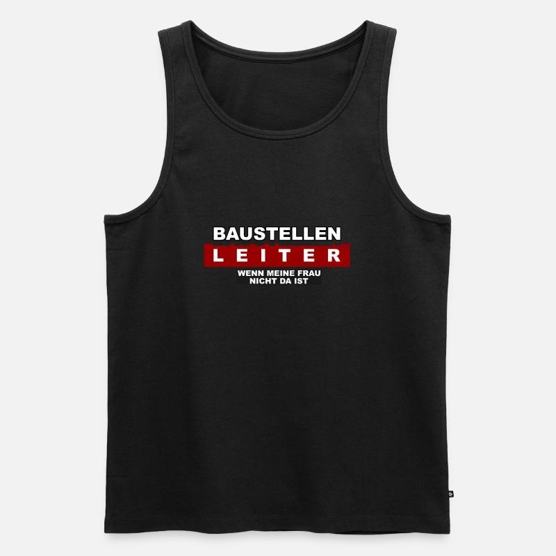 Baustellen Leiter - Männer Premium Bio Tank Top - Schwarz