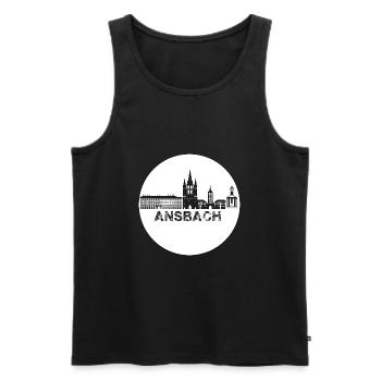ansbach,skyline,weiss,kreis - Männer Premium Bio Tank Top - Schwarz - Vorne - AI Model Male 178 light (178cm)