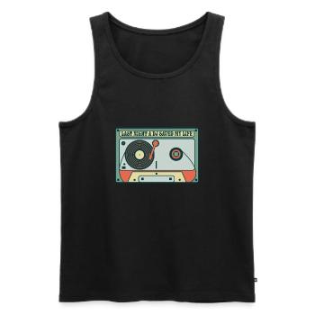 Last Night a DJ saved my life - Men's Premium Organic Tank Top - black - Front - AI Model Male 178 light (178cm)
