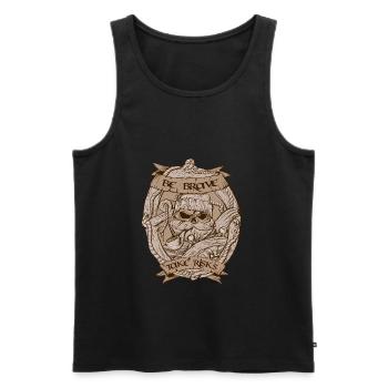 Totenkopf Kapitän Vintage Design - Männer Premium Bio Tank Top - Schwarz - Vorne - AI Model Male 178 light (178cm)