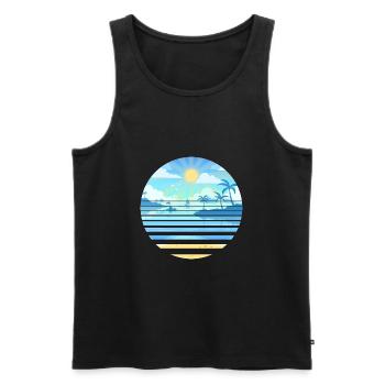 Sublime nautical landscape sunny - Men's Premium Organic Tank Top - black - Front - AI Model Male 178 light (178cm)