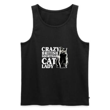 Britische Kurzhaar Katzen Lady - Männer Premium Bio Tank Top - Schwarz - Vorne - AI Model Male 178 light (178cm)