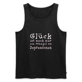 Glück und Depressionen - Männer Premium Bio Tank Top - Schwarz - Vorne - AI Model Male 178 light (178cm)
