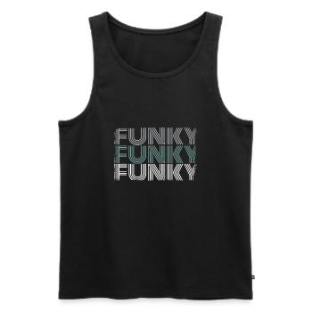 Funky Vintage - Men's Premium Organic Tank Top - black - Front - Michal (187cm)