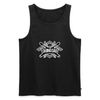 Skiing Dad - Papa Lustig - Men's Premium Organic Tank Top - black - Front - Michal (187cm)